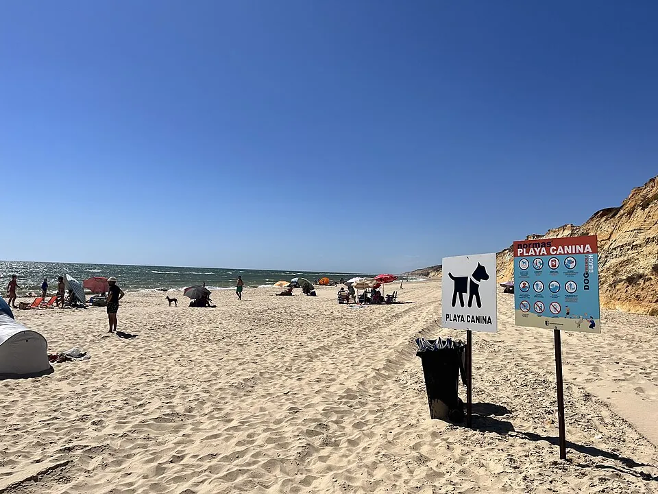 Playa canina de Almonte, en la costa de Huelva.